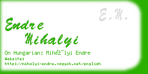 endre mihalyi business card